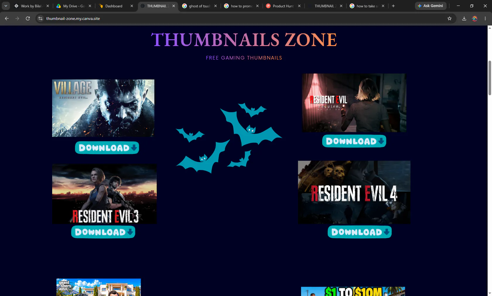 Thumbnail zone gallery image