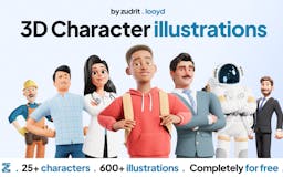 3D Character Illustrations Figma Plugin media 2