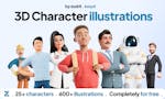 3D Character Illustrations Figma Plugin image