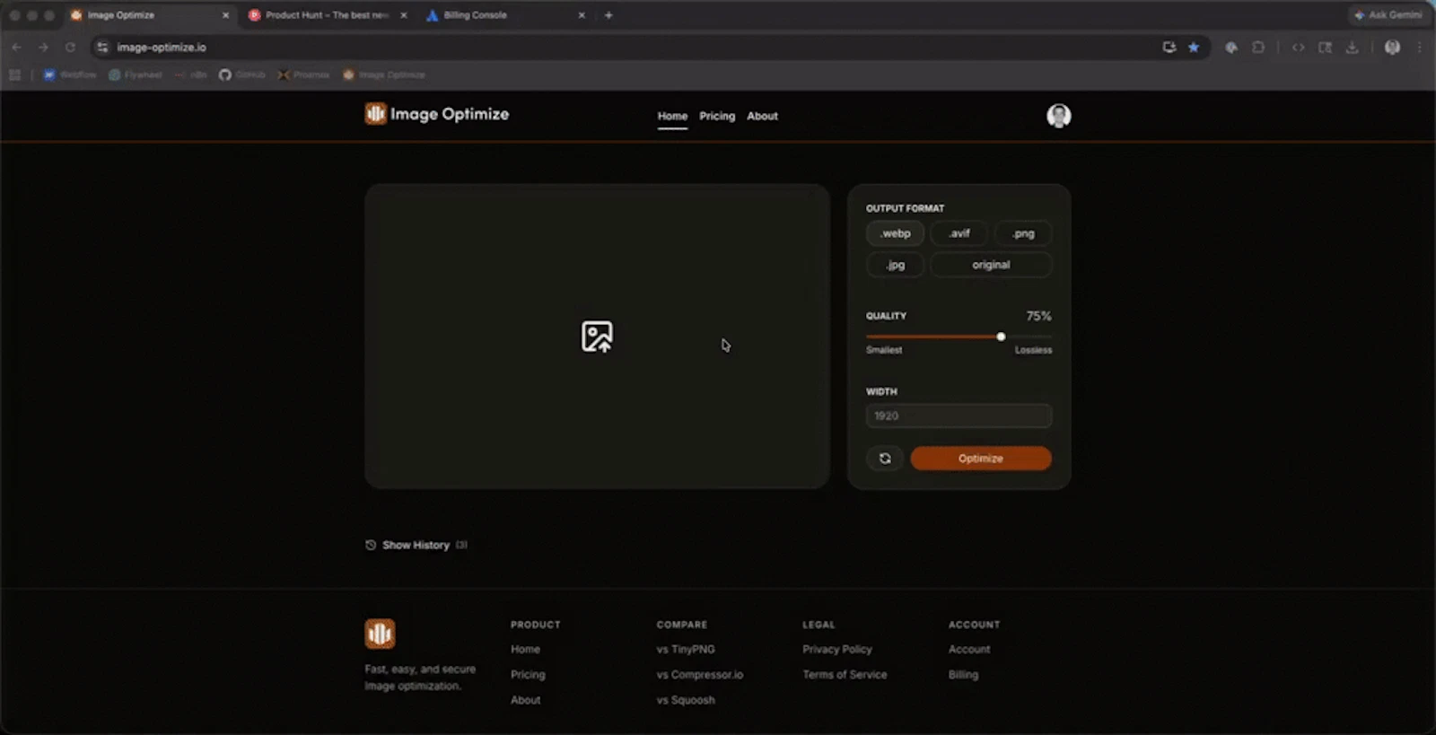 Image Optimize screenshot 1 (video preview)