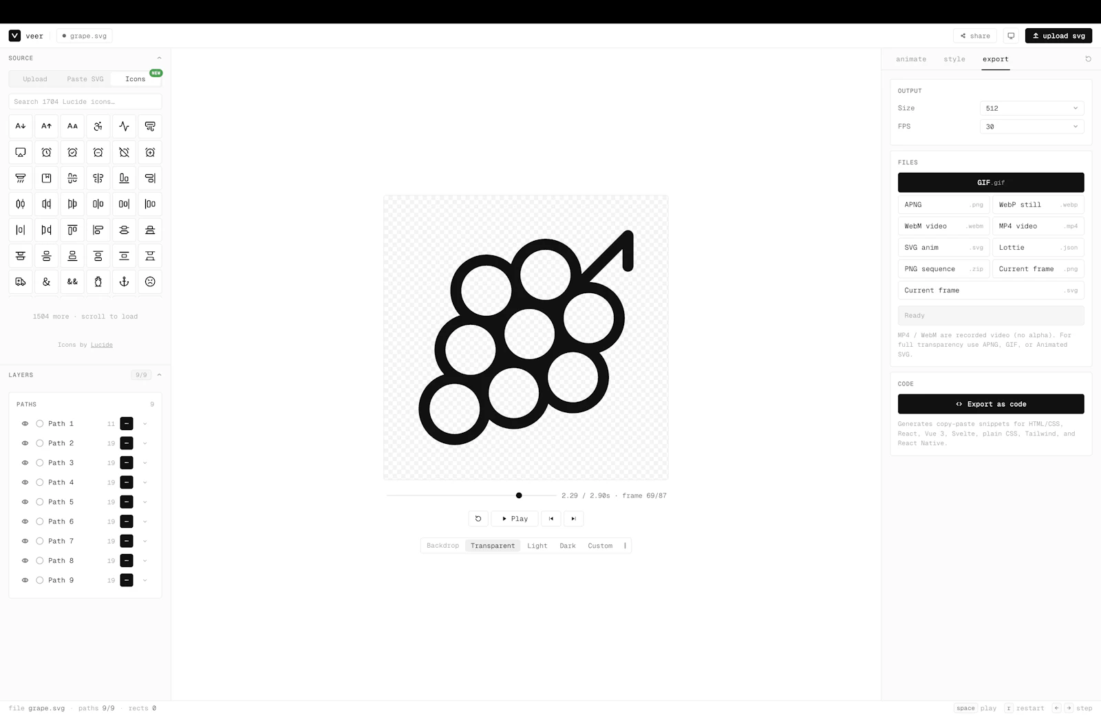 Veer - Free SVG logo & icon animator screenshot 3