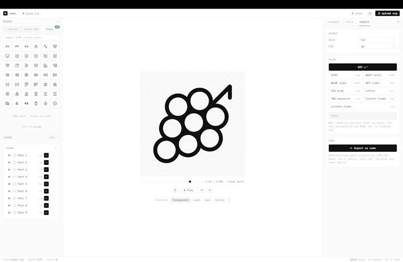 Veer - Free SVG logo & icon animator screenshot 3