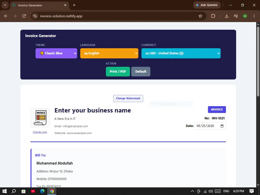 Invoice Generator gallery image