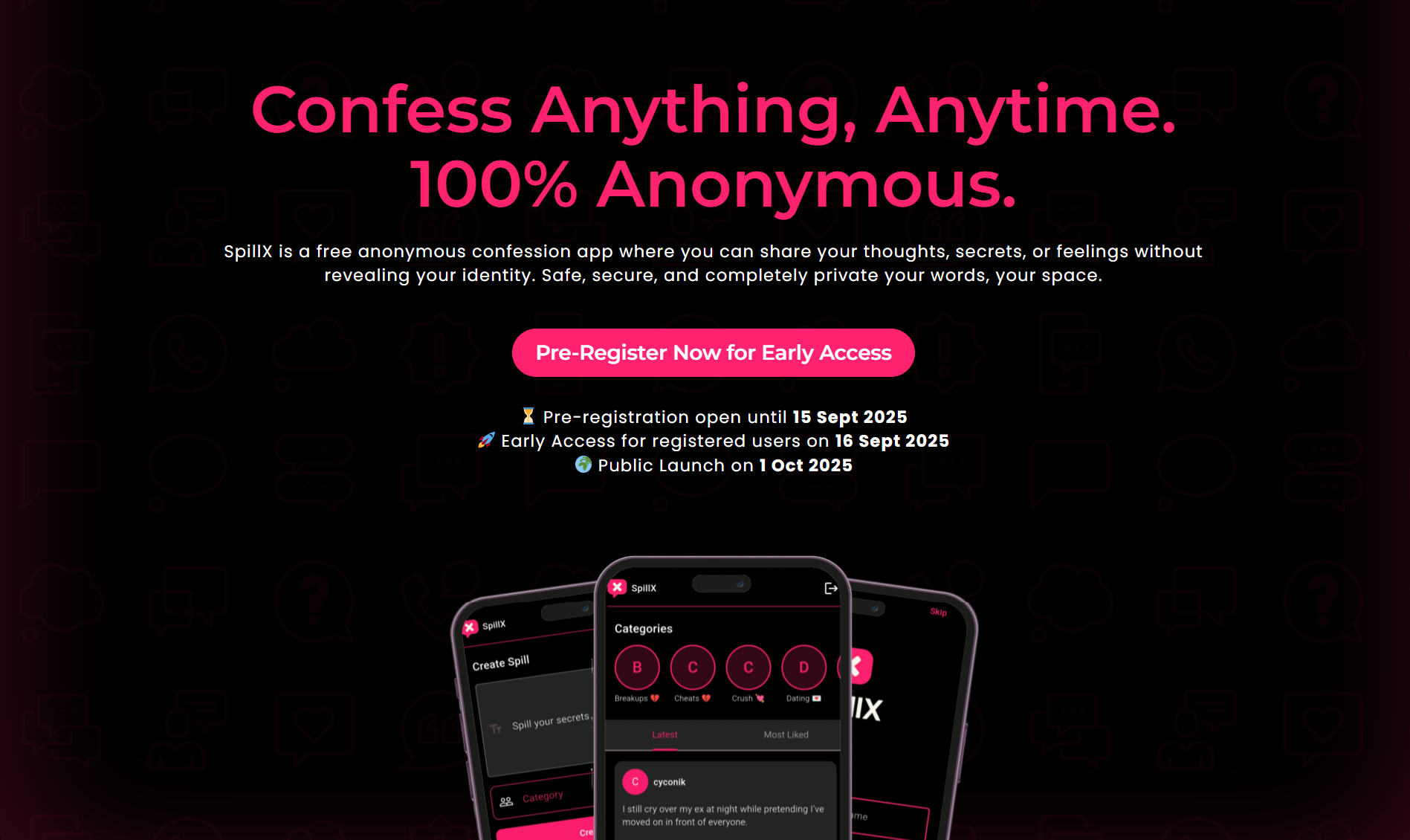 Free Anonymous Confession Web App - Main product screenshot demonstrating key features and user interface