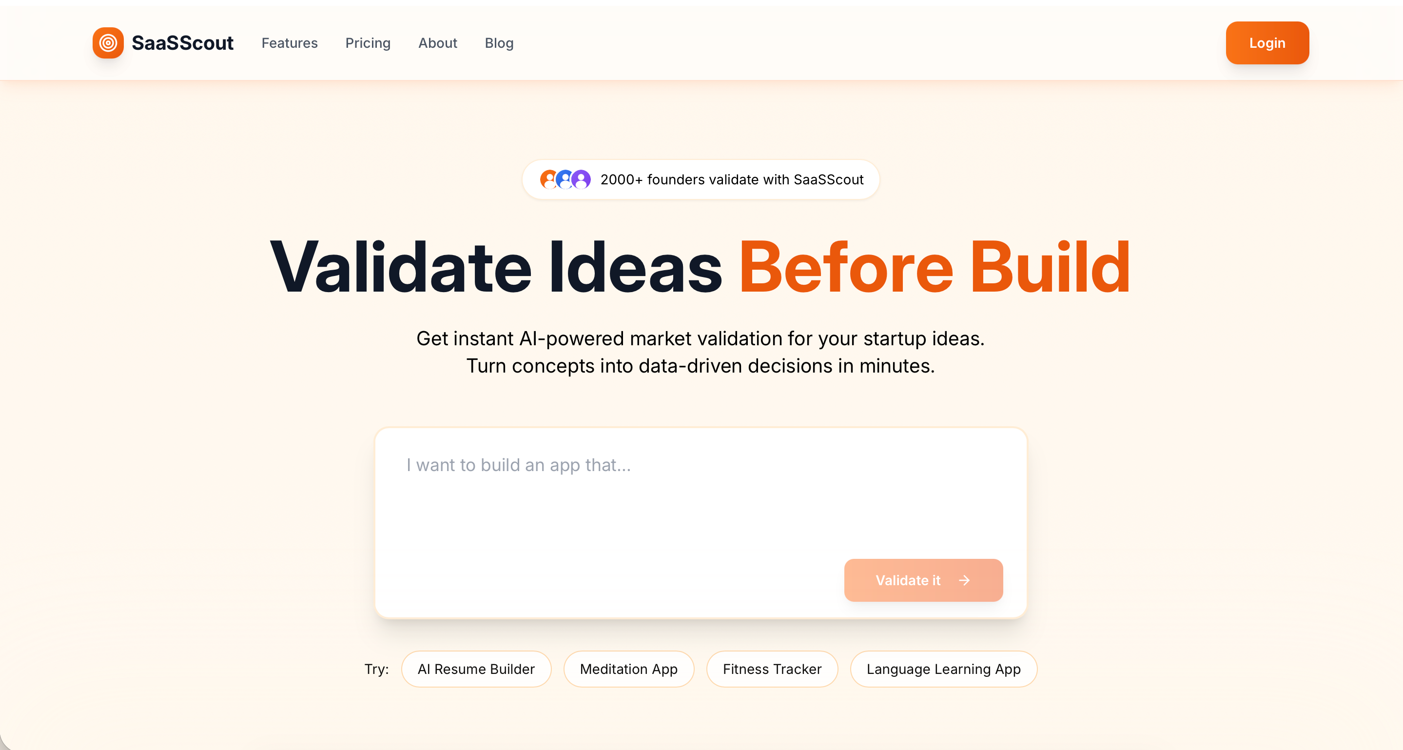 SaaSScout - Main product screenshot demonstrating key features and user interface