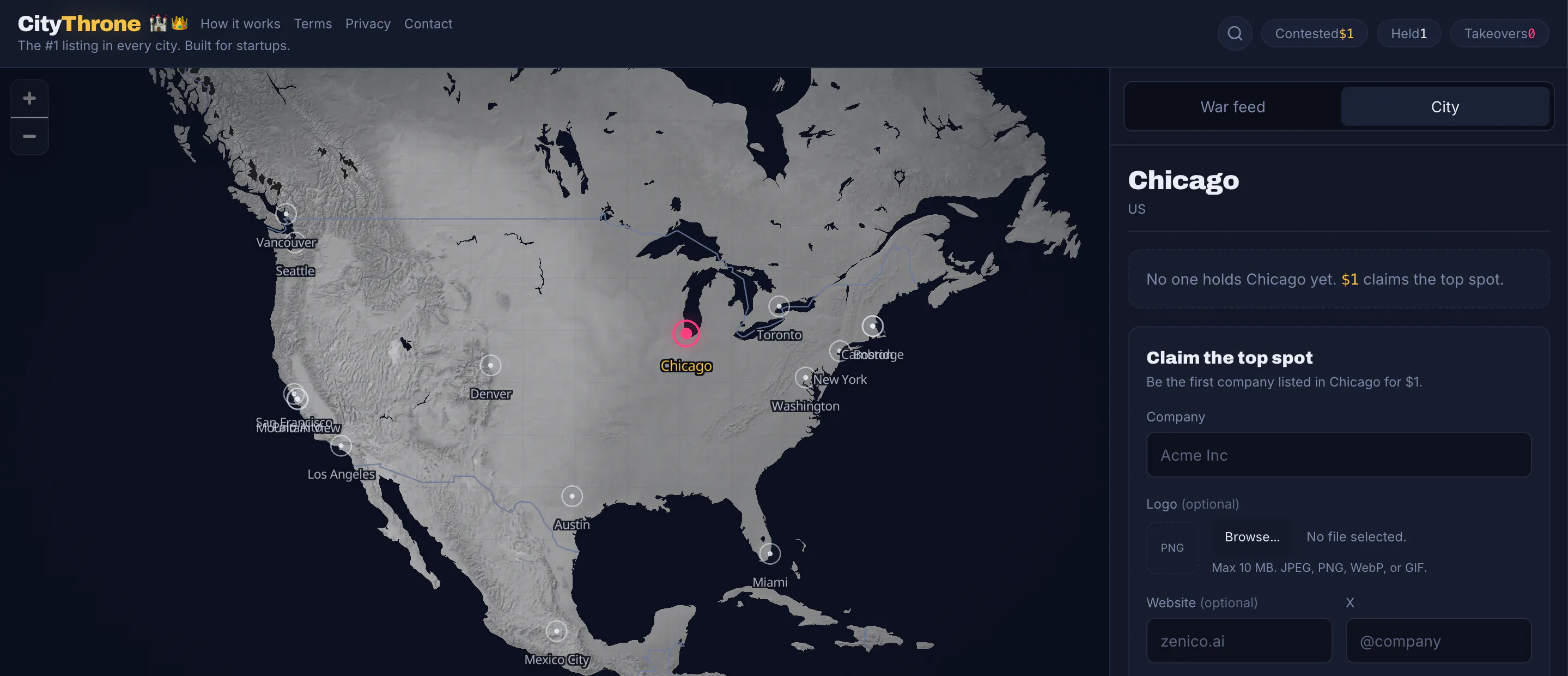 CityThrone — Paid map placements by city gallery image