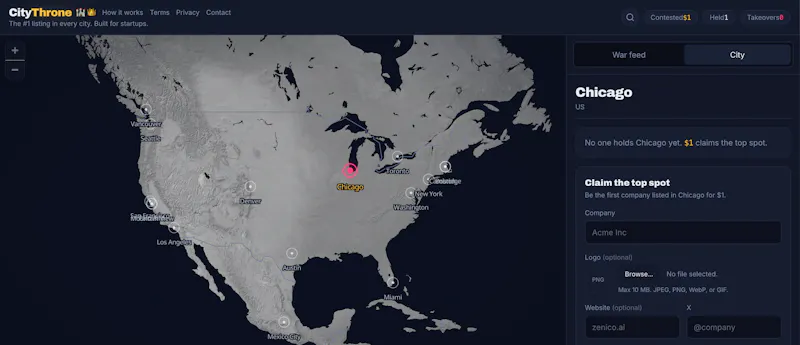 CityThrone — Paid map placements by city screenshot 3