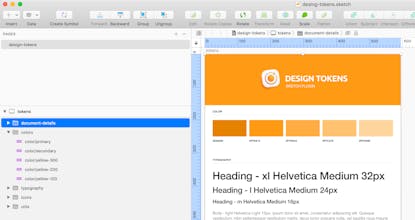 Design Tokens export from Sketch gallery image