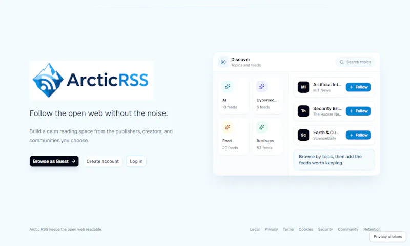 Arctic RSS screenshot 1