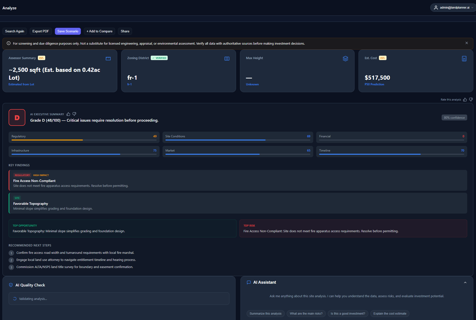 LandPlanner.ai - Screenshot 4 showing product features and functionality