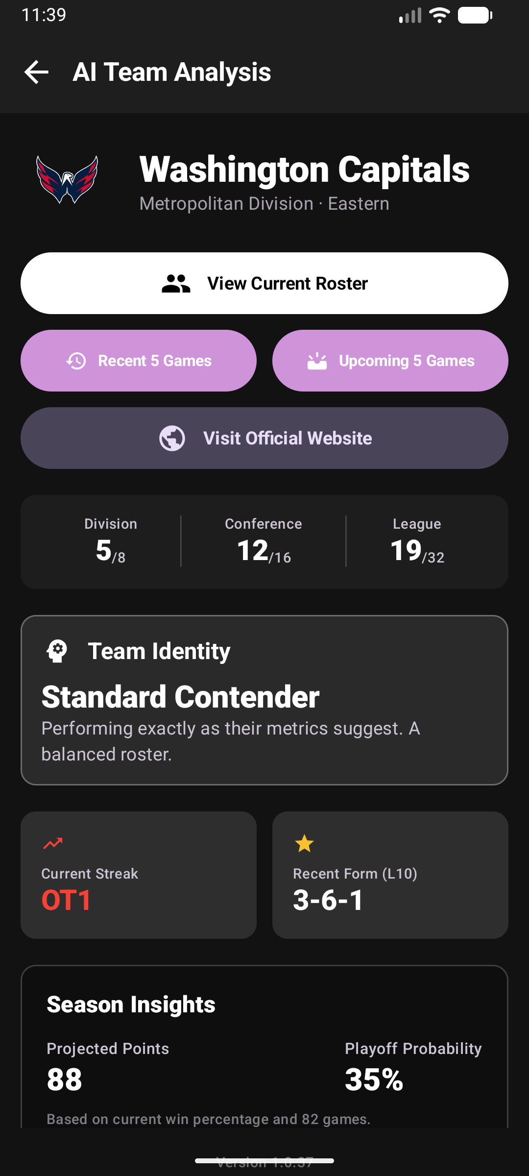 NHL Pulse - Screenshot 3 showing product features and functionality