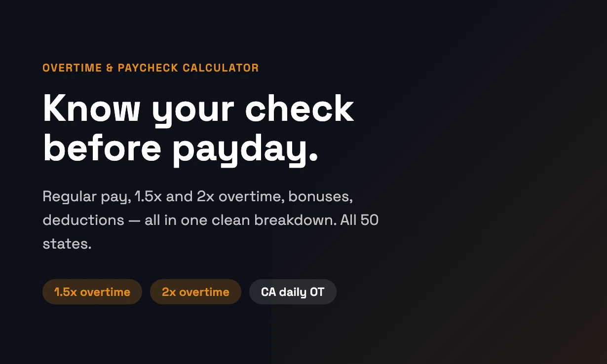 Overtime & Paycheck Pro 截图