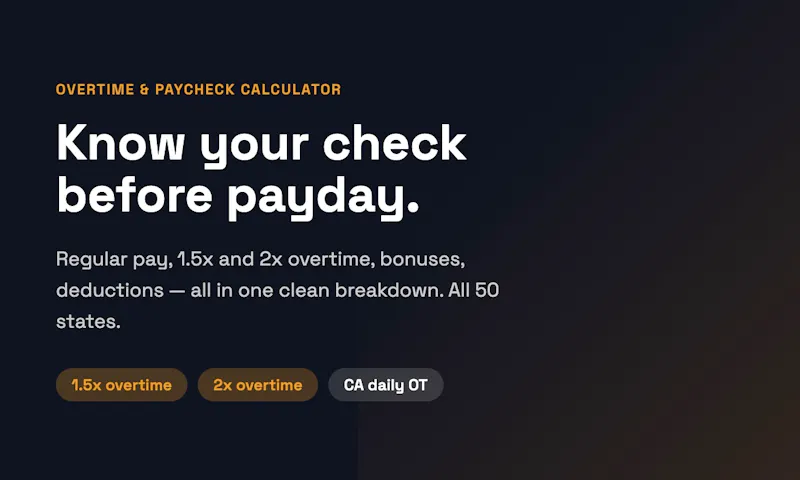 Overtime & Paycheck Pro screenshot 1