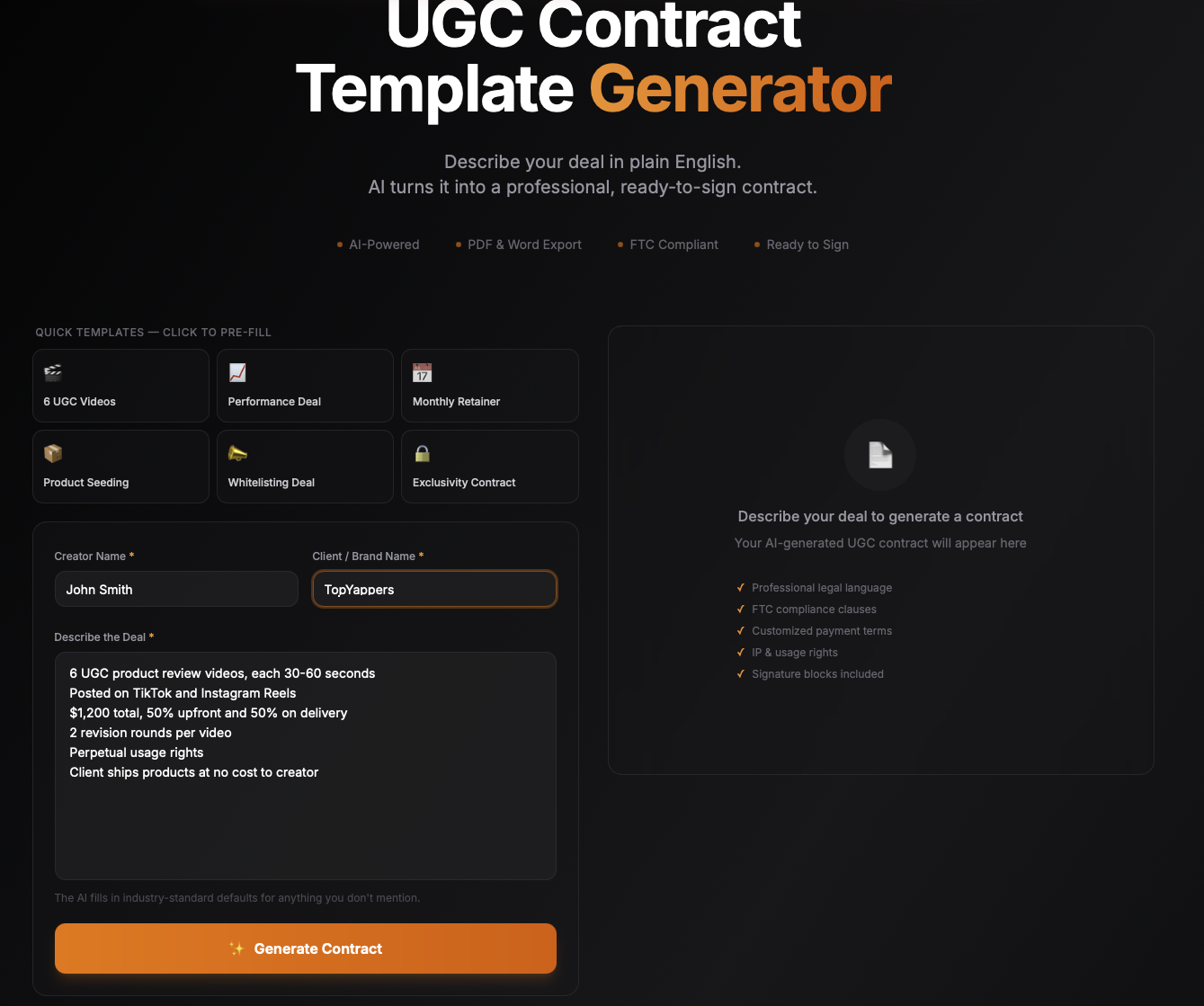 TopYappers - UGC Contract Creator gallery image