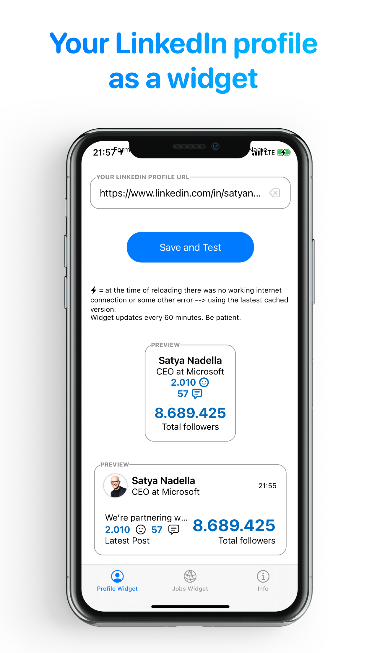 Widget for LinkedIn (unofficial) gallery image