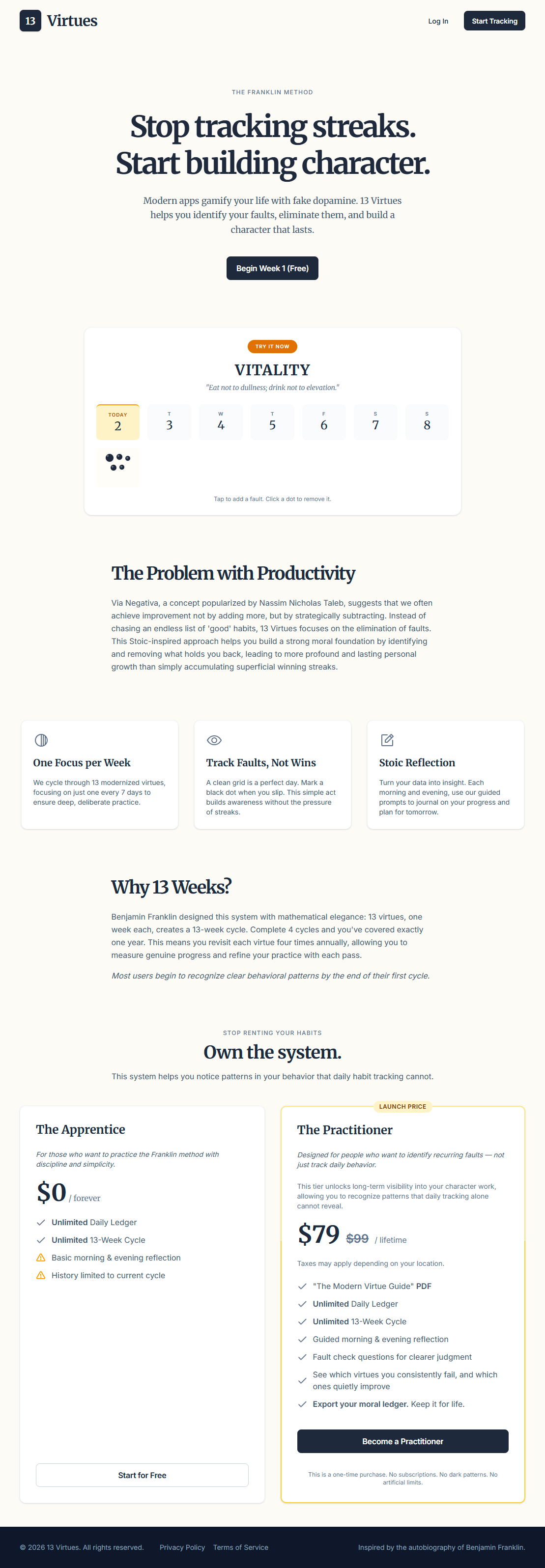 13 Virtues - Screenshot 5 showing product features and functionality