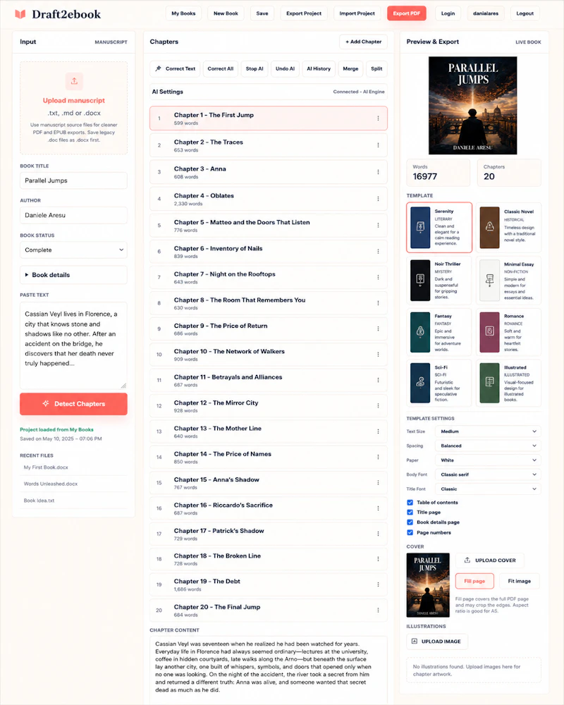 Draft2ebook screenshot 4