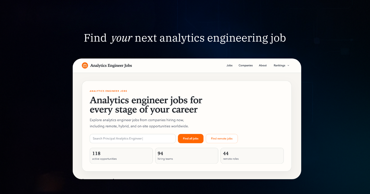 Analytics Engineer Jobs gallery image