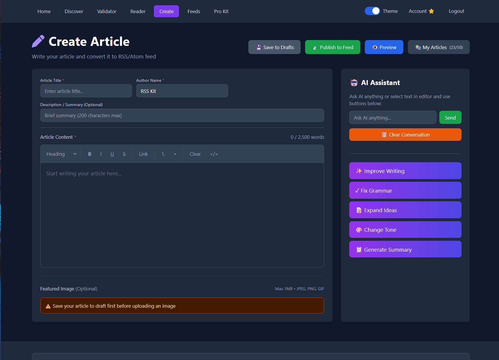 RSS Kit - Screenshot 3 showing product features and functionality