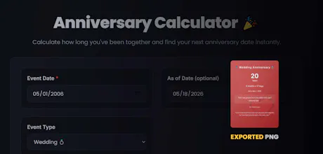 Anniversary Calculator gallery image