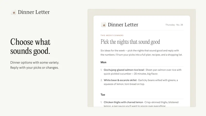Dinner Letter screenshot 2