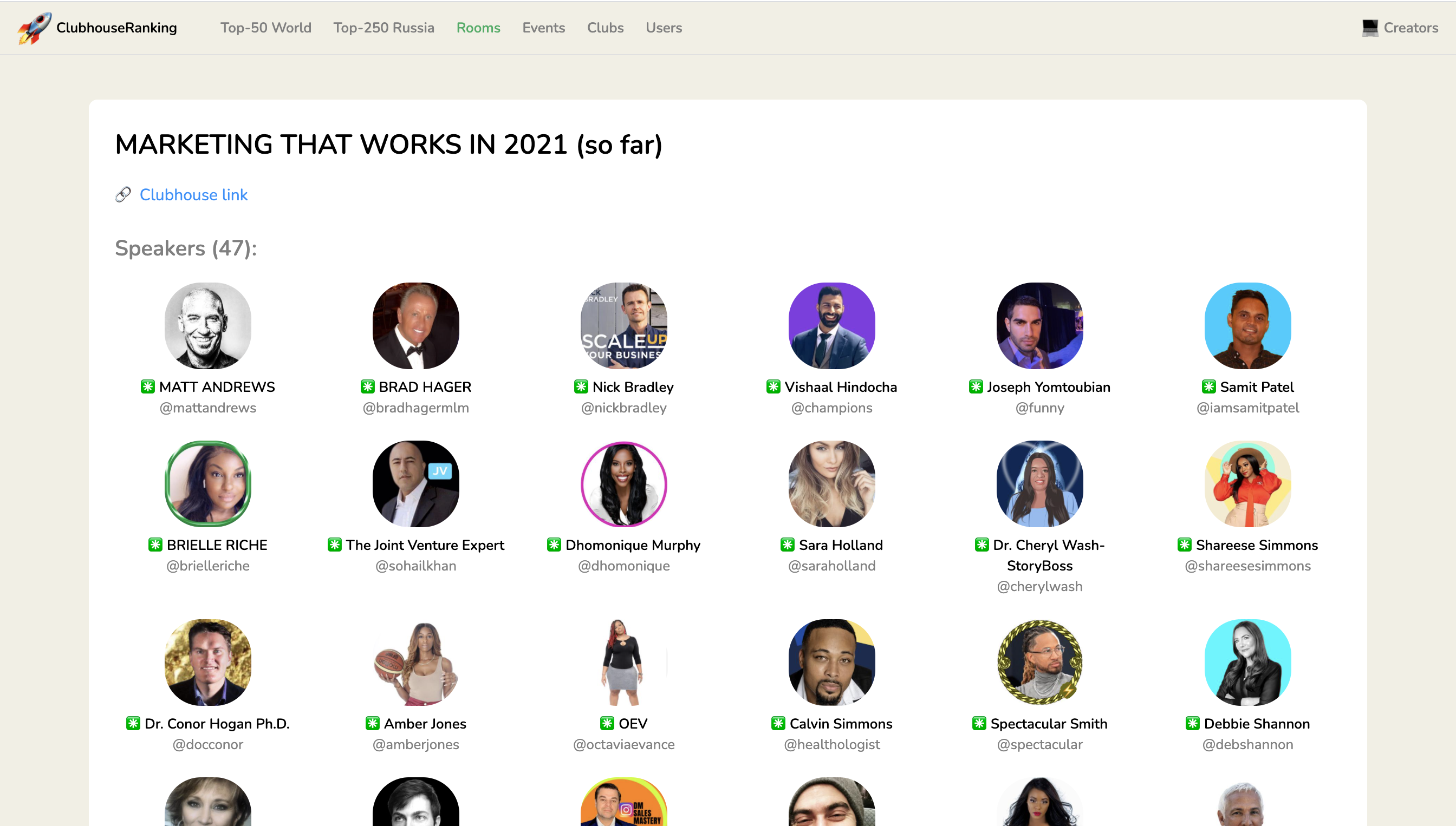 ClubhouseRanking gallery image