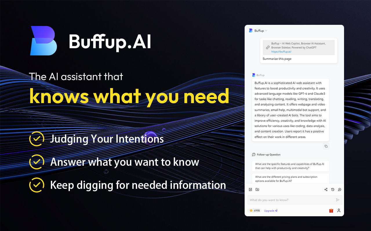 startuptile Buffup.AI-The AI assistant that knows what you need by GPT-4o