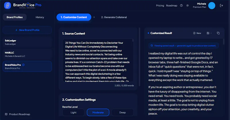 BrandVoice Pro screenshot 2