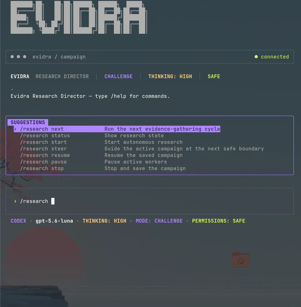 Evidra — The research harness gallery image