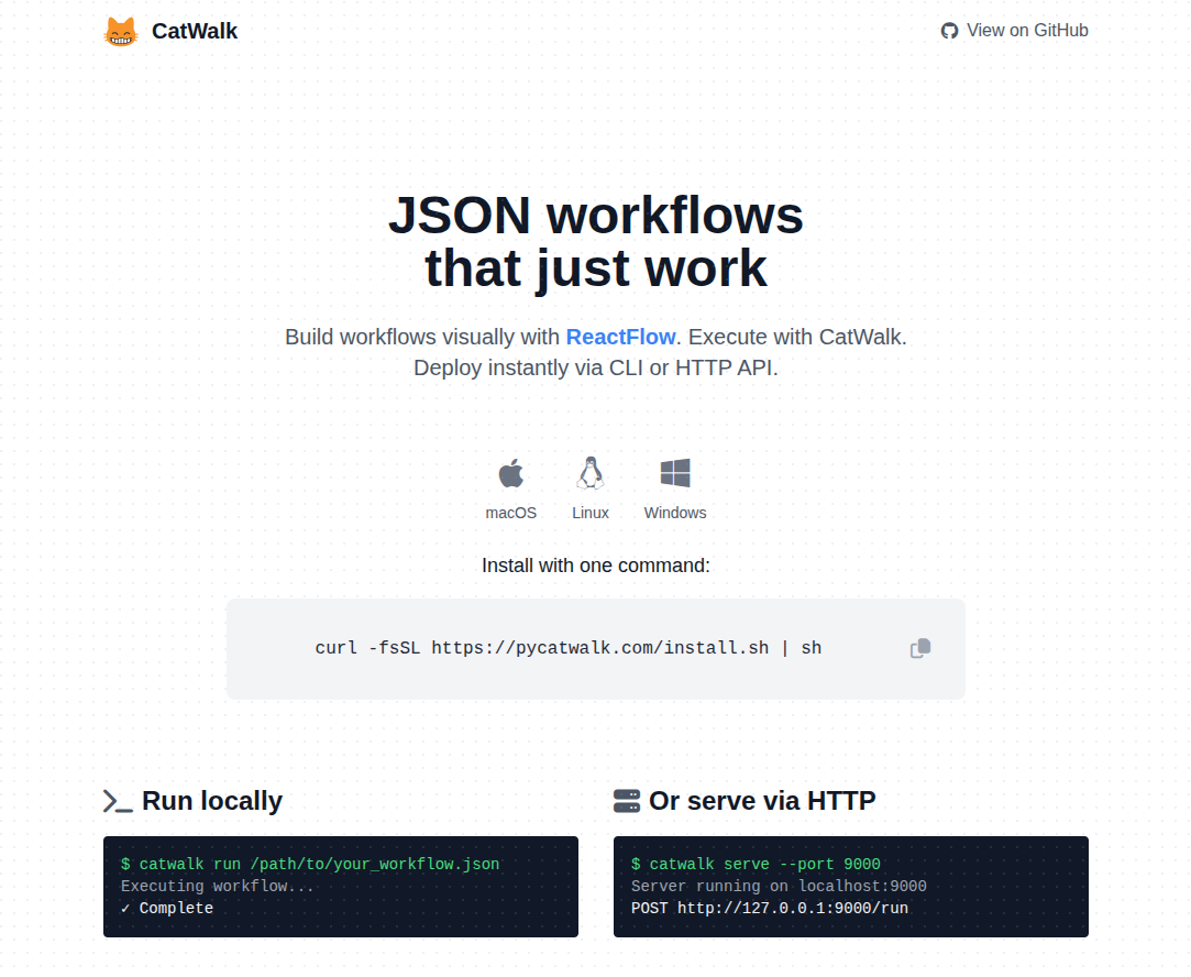 CatWalk - Main screenshot showing features and interface
