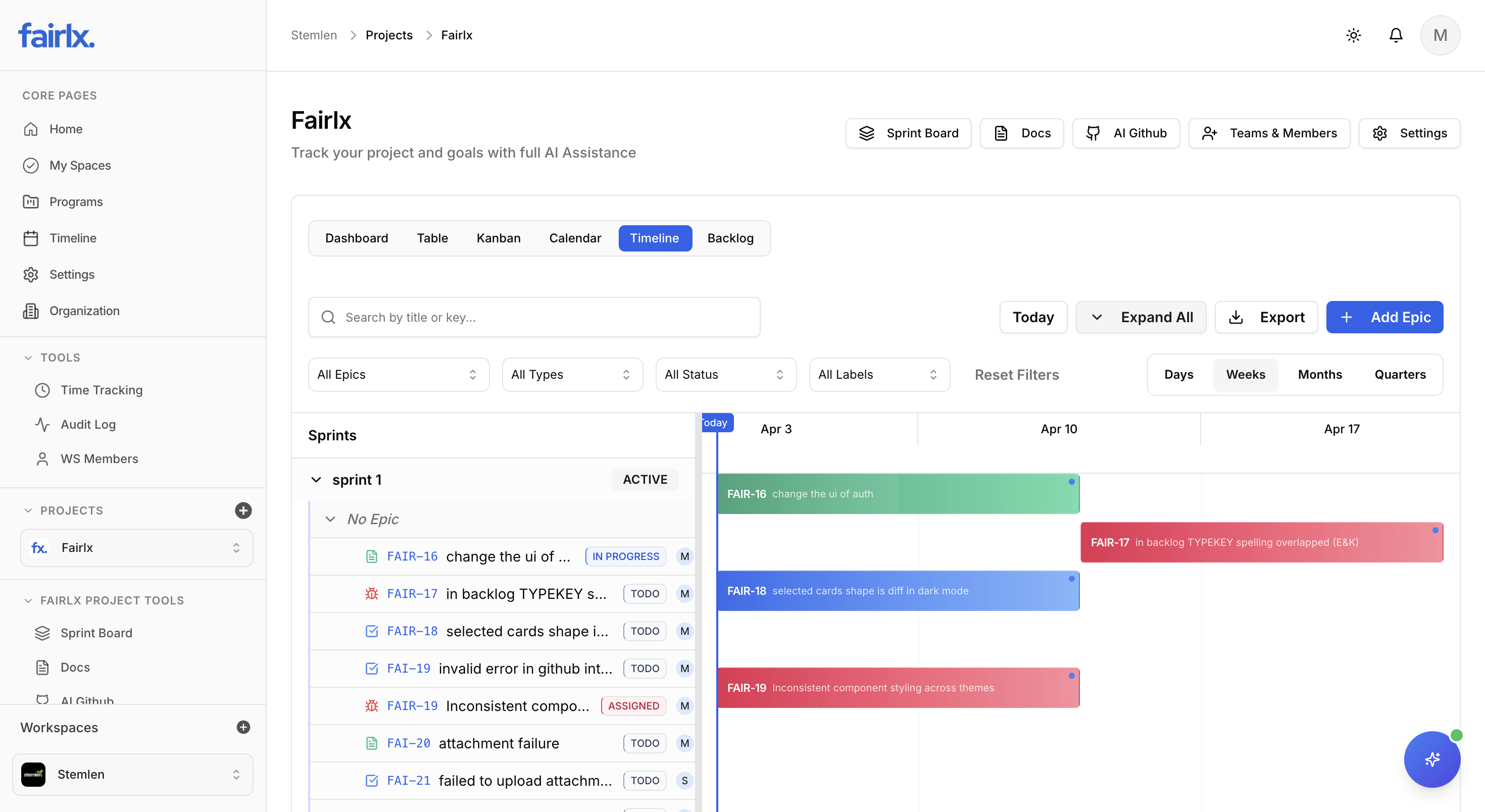 Fairlx • Open Source AI-Powered PM Tool gallery image
