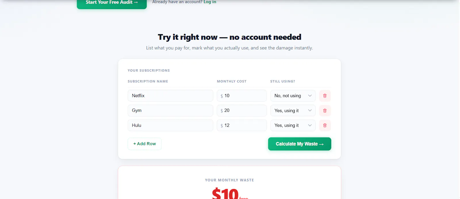 SubAudit  screenshot 1