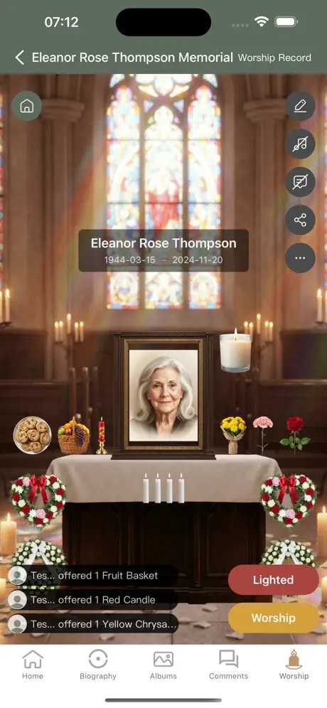 Memorial - Screenshot 3 showing product features and functionality