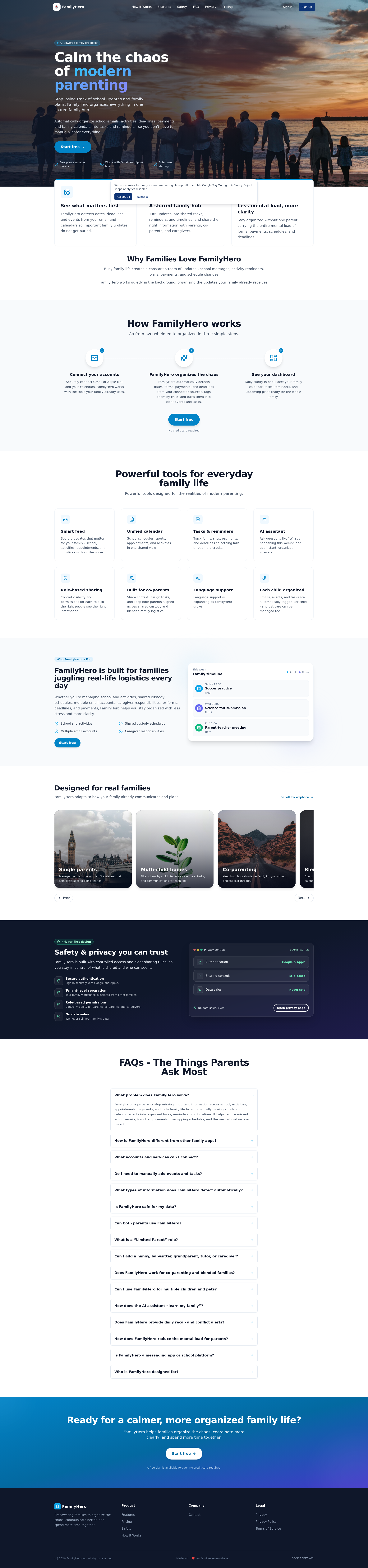 FamilyHero - Main product screenshot demonstrating key features and user interface
