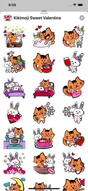 Kikimoji Sweet Valentine sticker pack gallery image