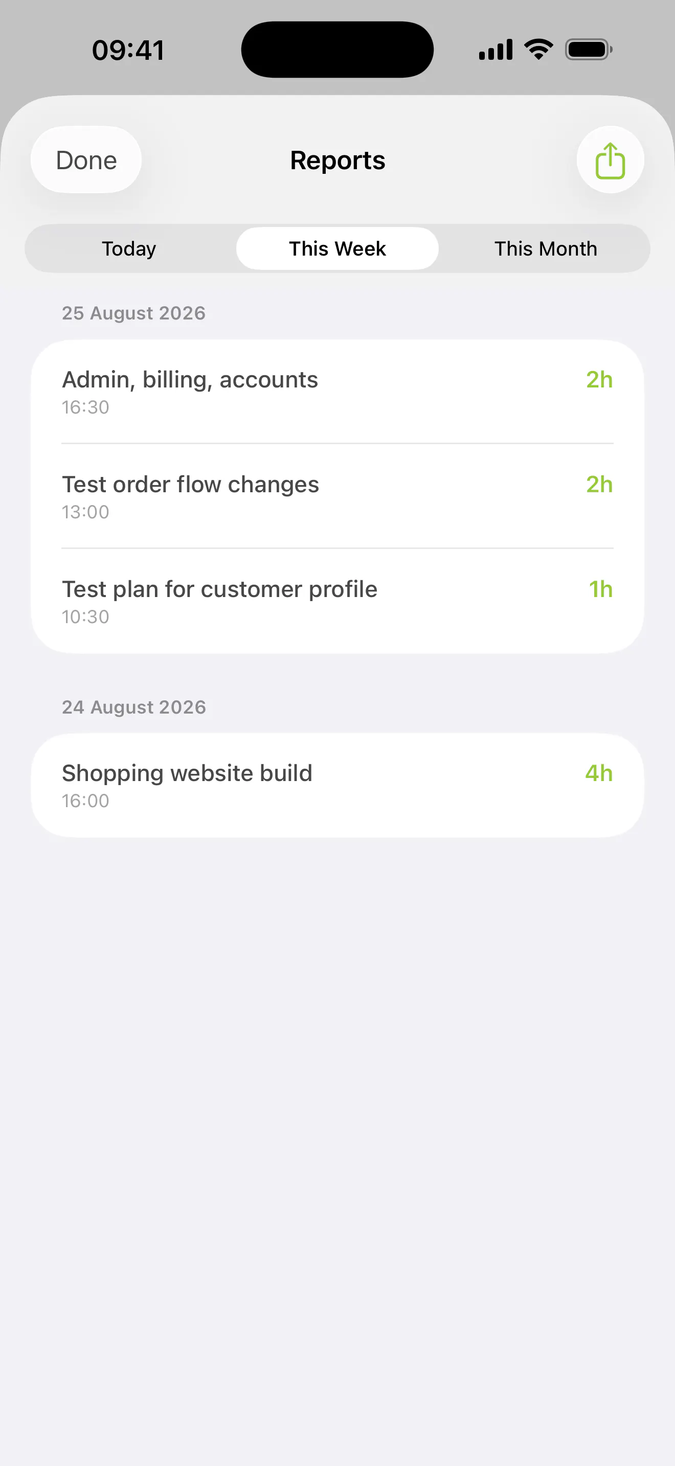 logtempo — Track your time with two taps gallery image