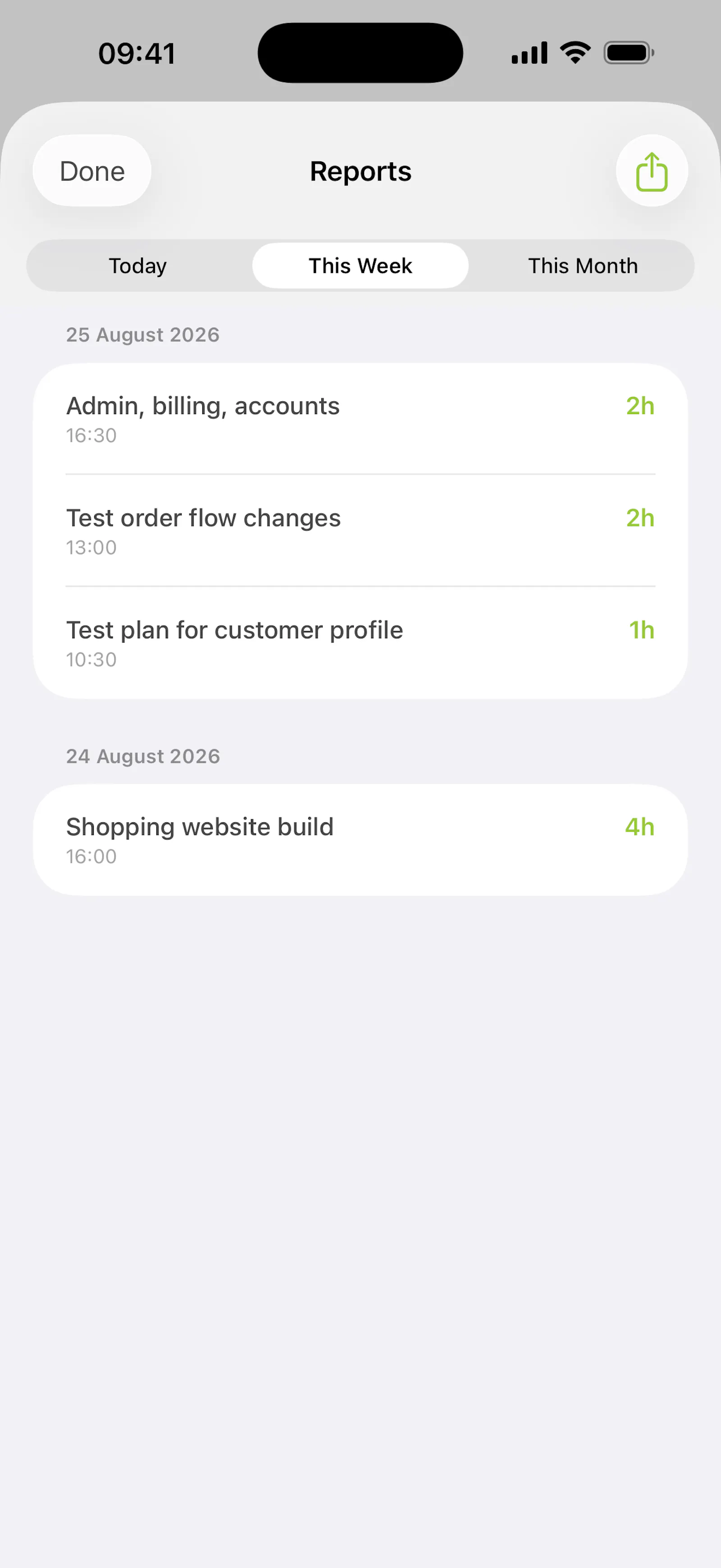 logtempo — Track your time with two taps screenshot 3