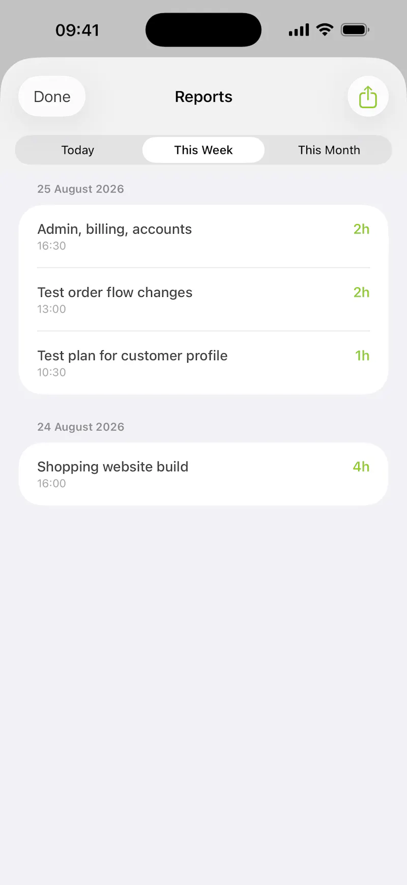 logtempo — Track your time with two taps screenshot 3