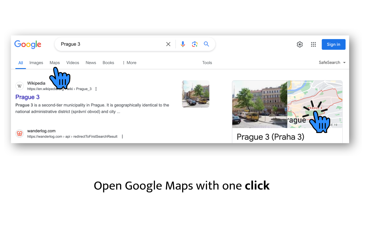 Google Maps QuickClick - Zoek naar kaarten media 1