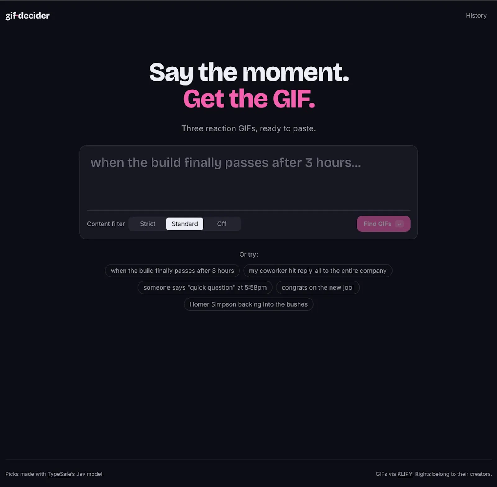 GIF Decider · the right GIF, decided screenshot 2
