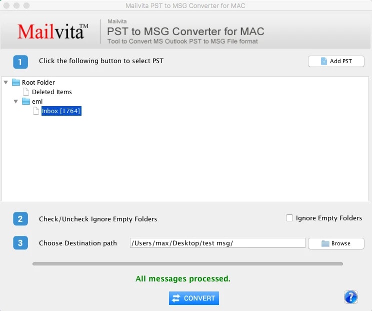 Conversor Mailvita PST para MSG para Mac media 2