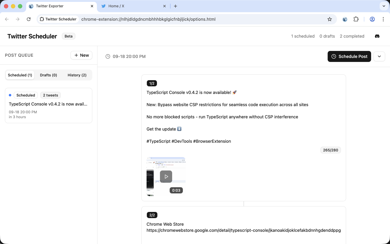 X (Twitter) Scheduler gallery image