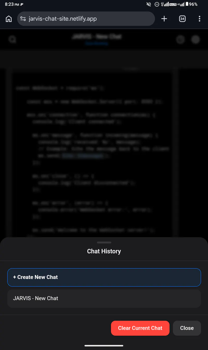 JARVIS Chat App screenshot 2