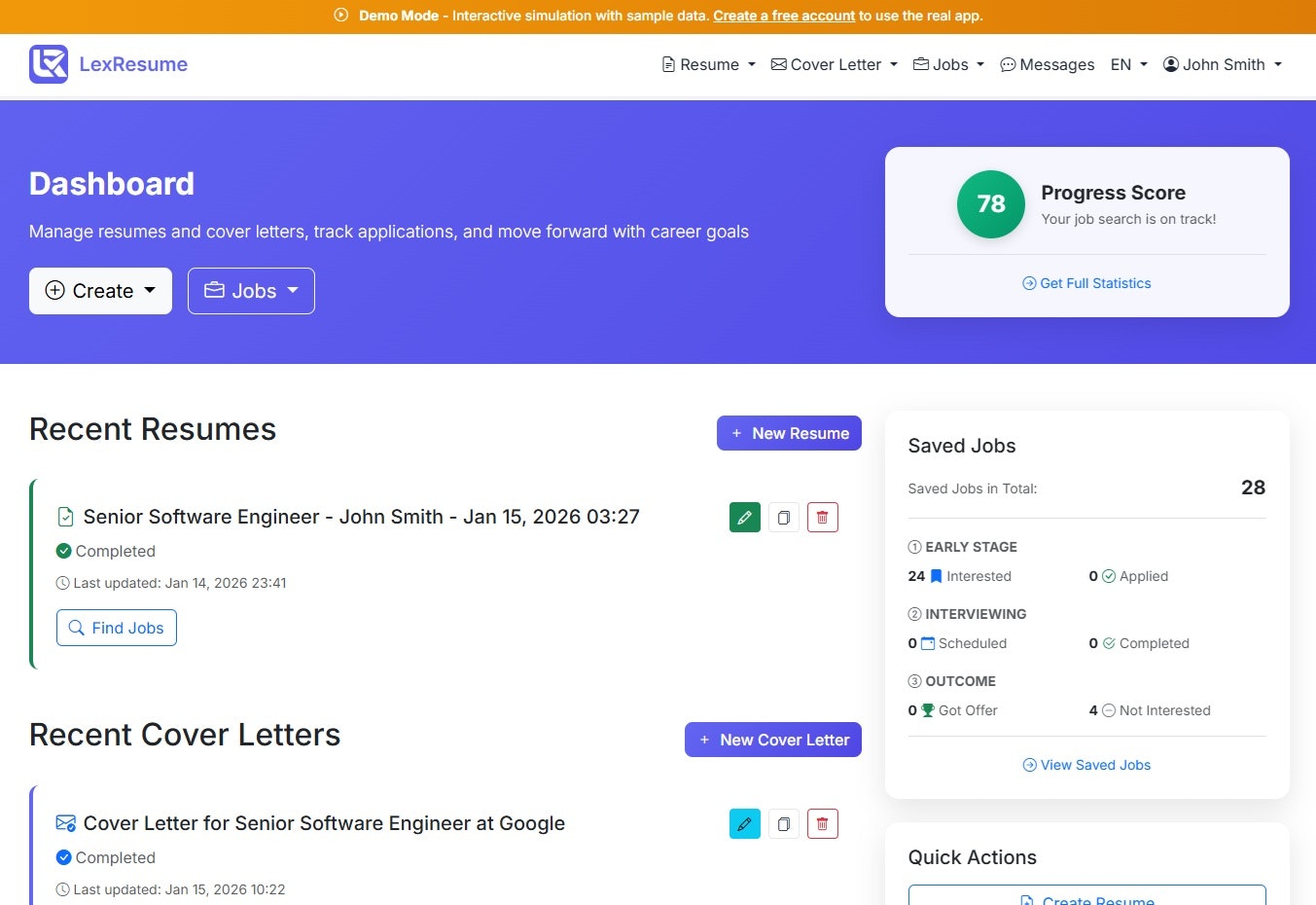 LexResume - Screenshot 2 showing product features and functionality