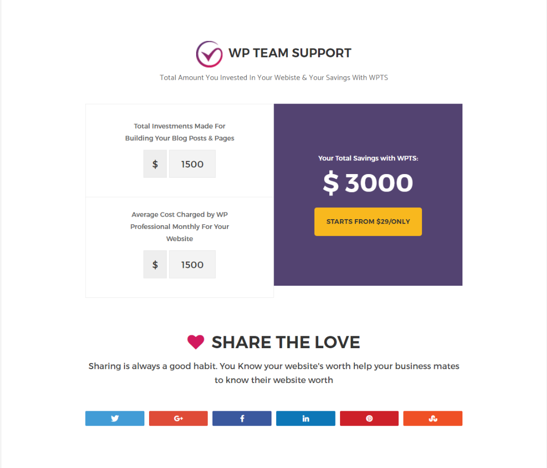 WordPress Website Maintenance Savings Calculator gallery image