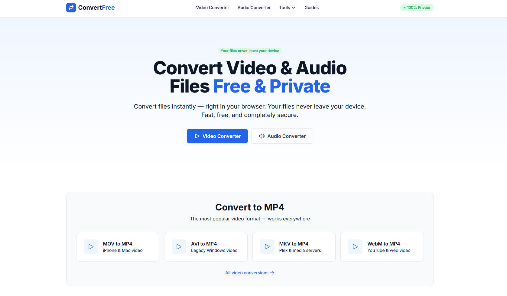 ConvertFree - Main product screenshot demonstrating key features and user interface