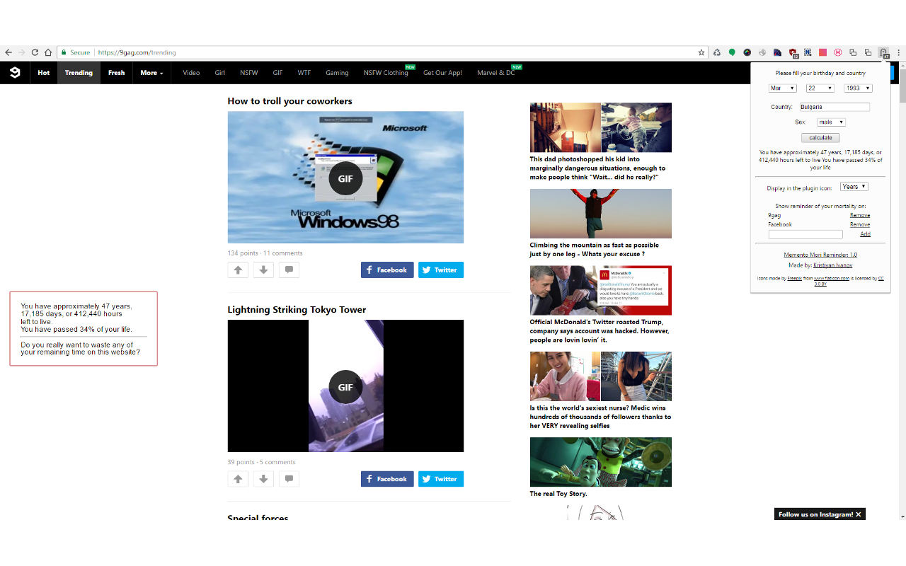 Memento Mori Reminder For Chrome gallery image