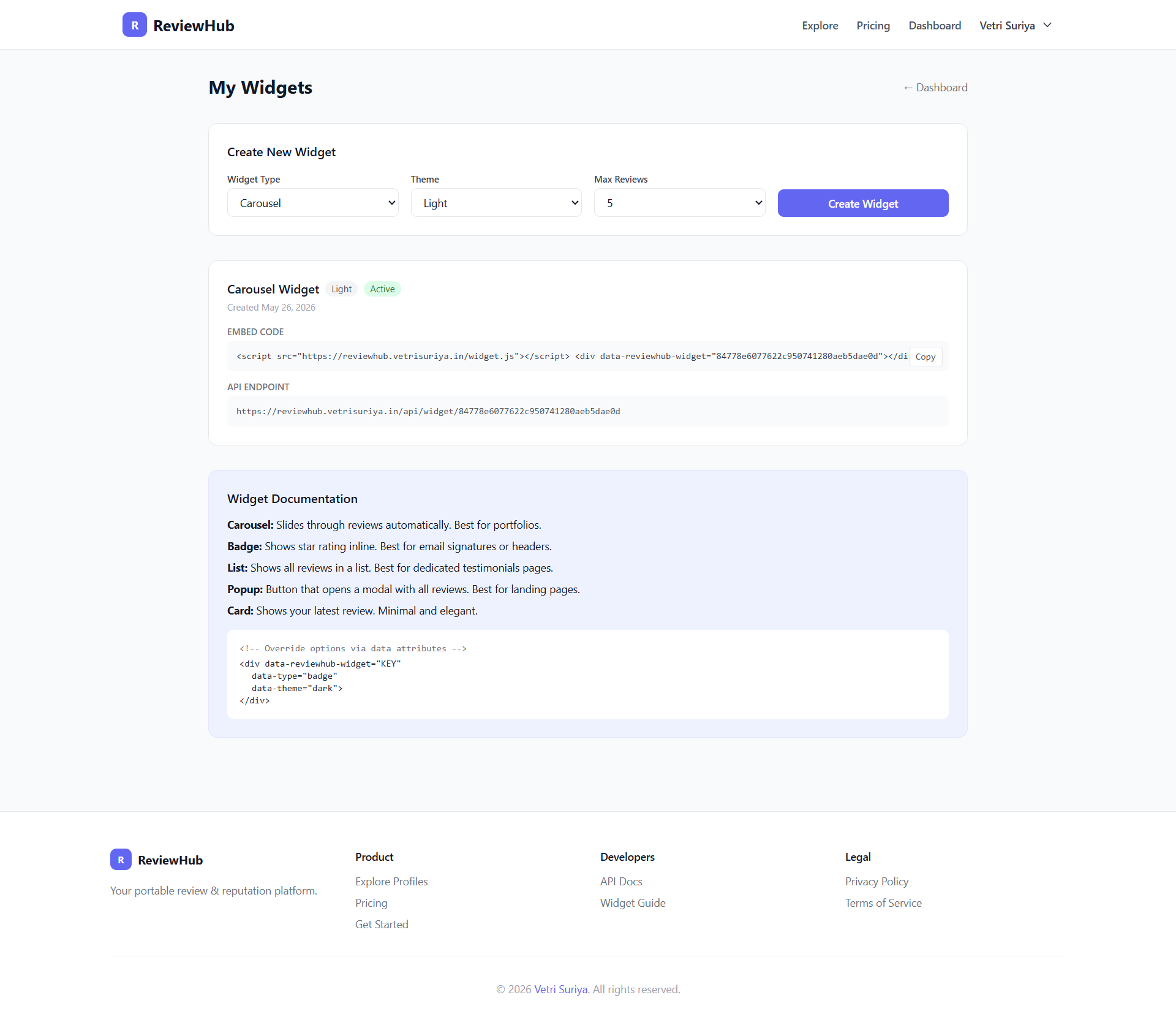 ReviewHub — Portable Reputation Platform gallery image