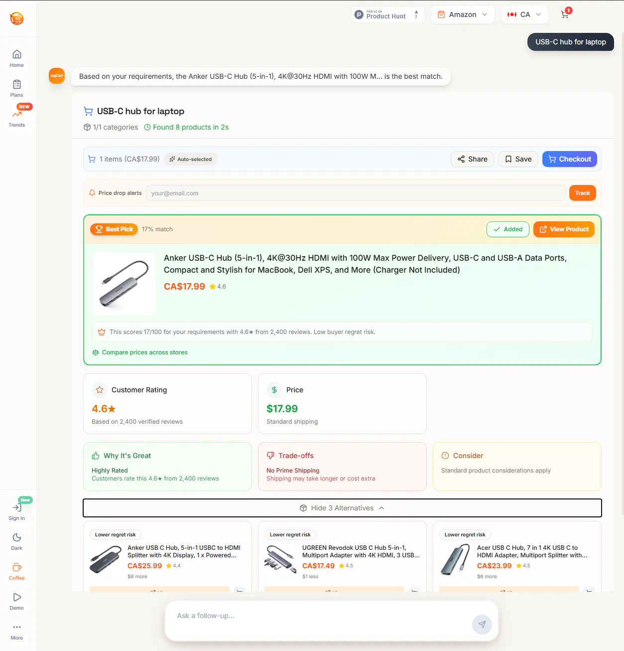 LogiCart: Your AI shopping assistant gallery image