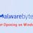 malwarebytes not opening